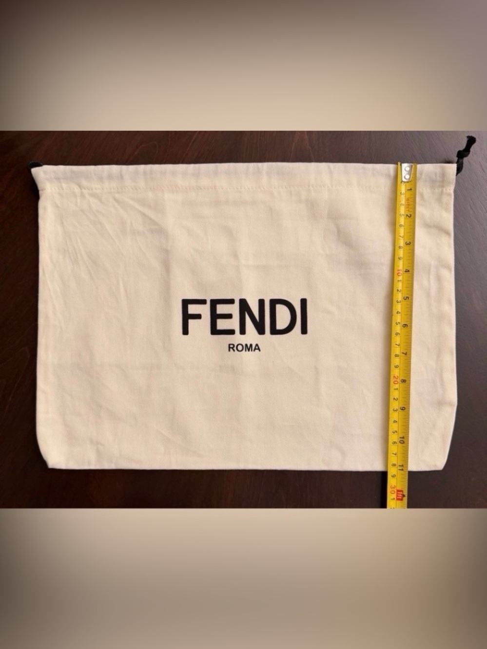 Fendi Men Bag Dust Sleeve in Cream with Black Logo